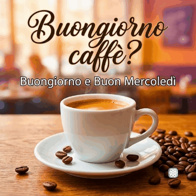 Buongiorno e Buon Mercoledì GIF Inizia la Giornata con un Caffè
