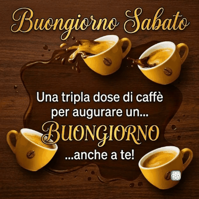 Buongiorno Gif Una Tripla Dose di Caffè per un Sabato Perfetto!