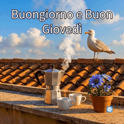 Buongiorno e Buon Giovedì La GIF Perfetta con Caffè per Iniziare la Giornata