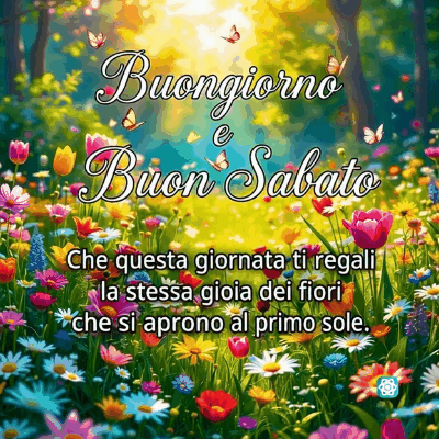 Bellissima Buongiorno e Buon Sabato GIF Gioia e Fiori per il Weekend