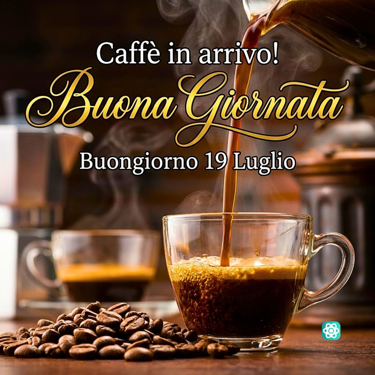 Buongiorno e Buon 19 Luglio Inizia la Giornata con il Profumo del Caffè!