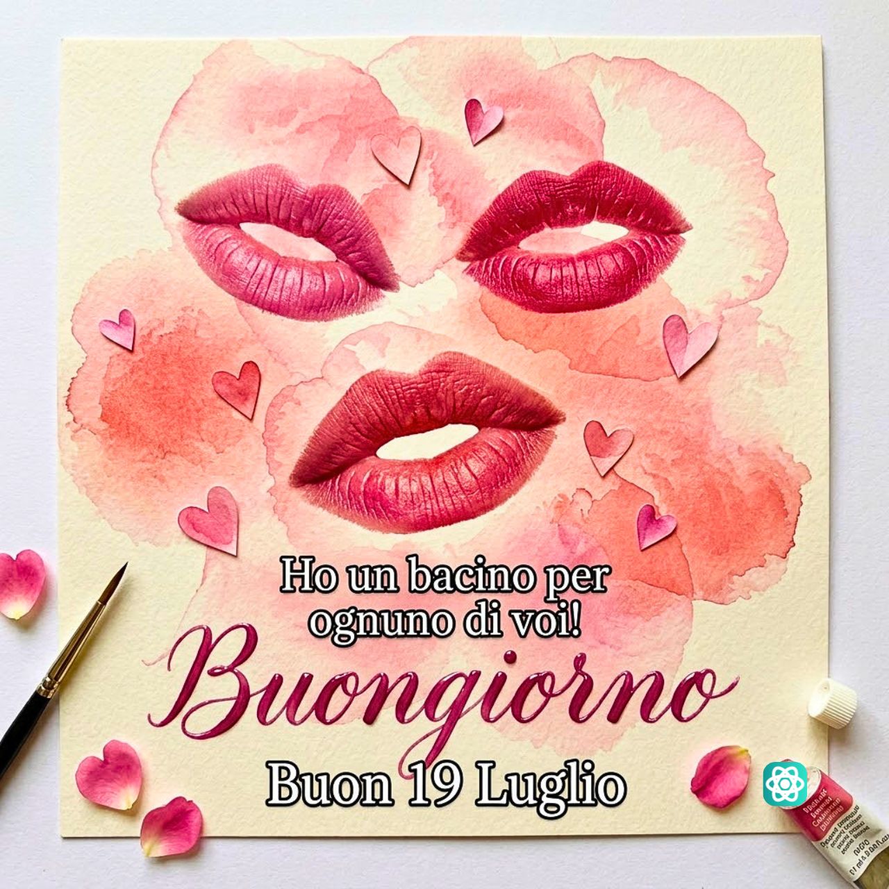 🌞 Buongiorno 19 Luglio Un Bacio Speciale per Iniziare Bene la Giornata!