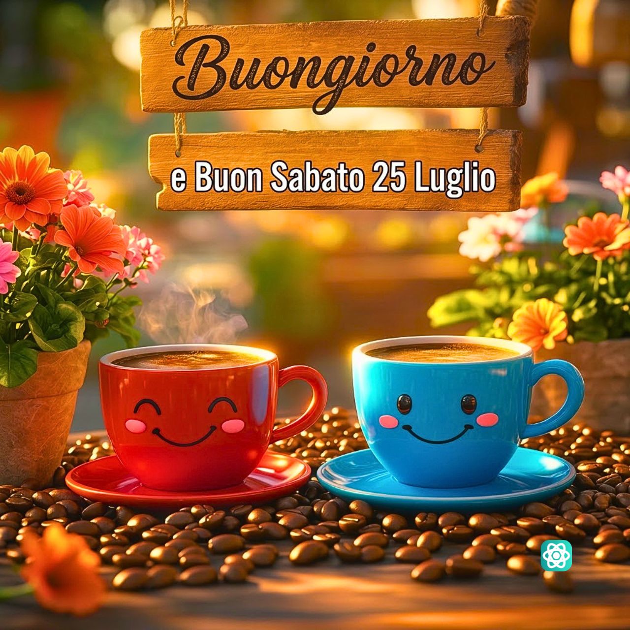 Buongiorno e Buon Sabato Caffè e Sorrisi per Iniziare la Giornata (25 Luglio)