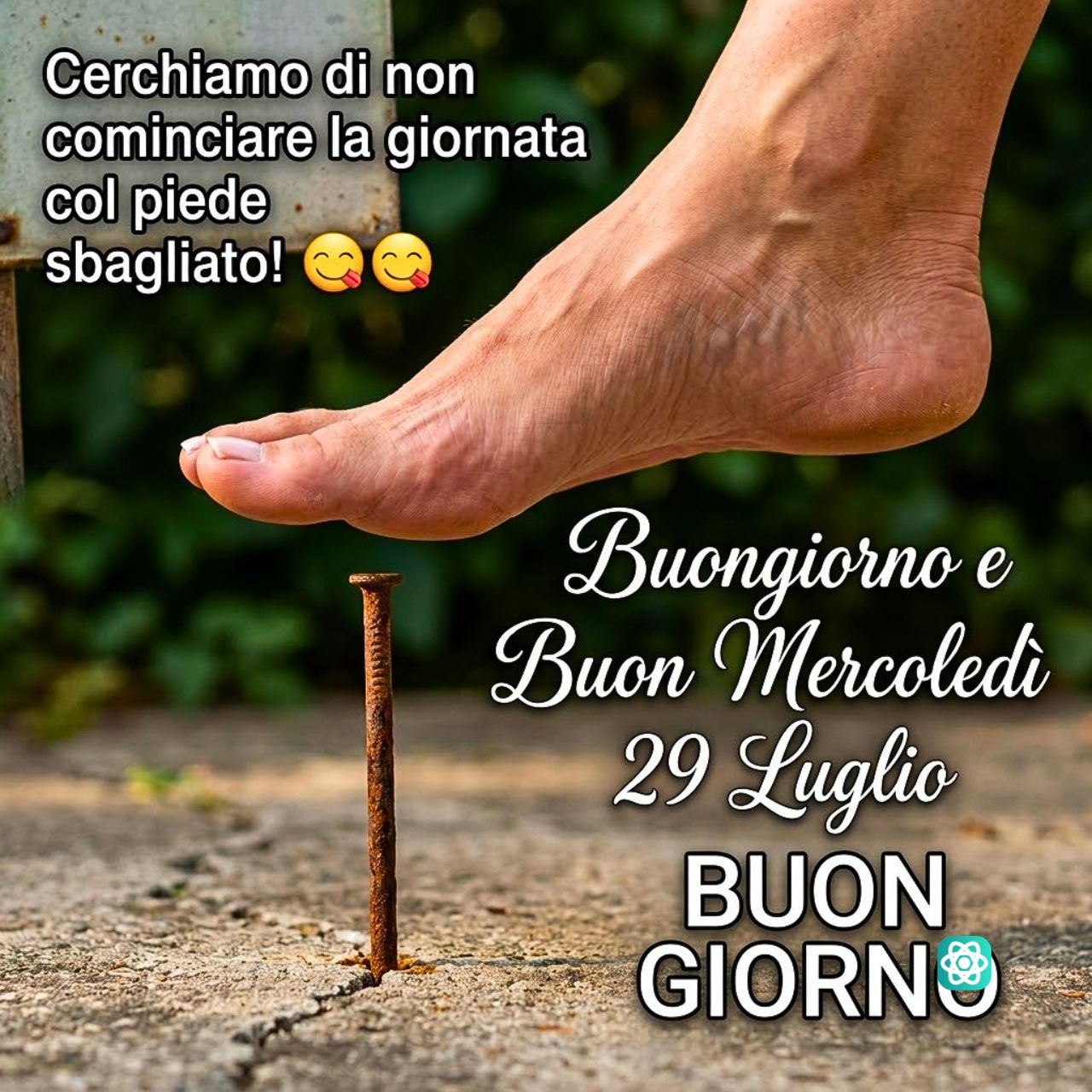Non partire col piede sbagliato! Buongiorno e Buon Mercoledì 29 Luglio