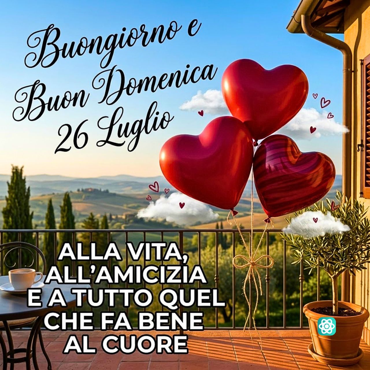 Buongiorno e Buona Domenica 26 Luglio Un Saluto al Cuore