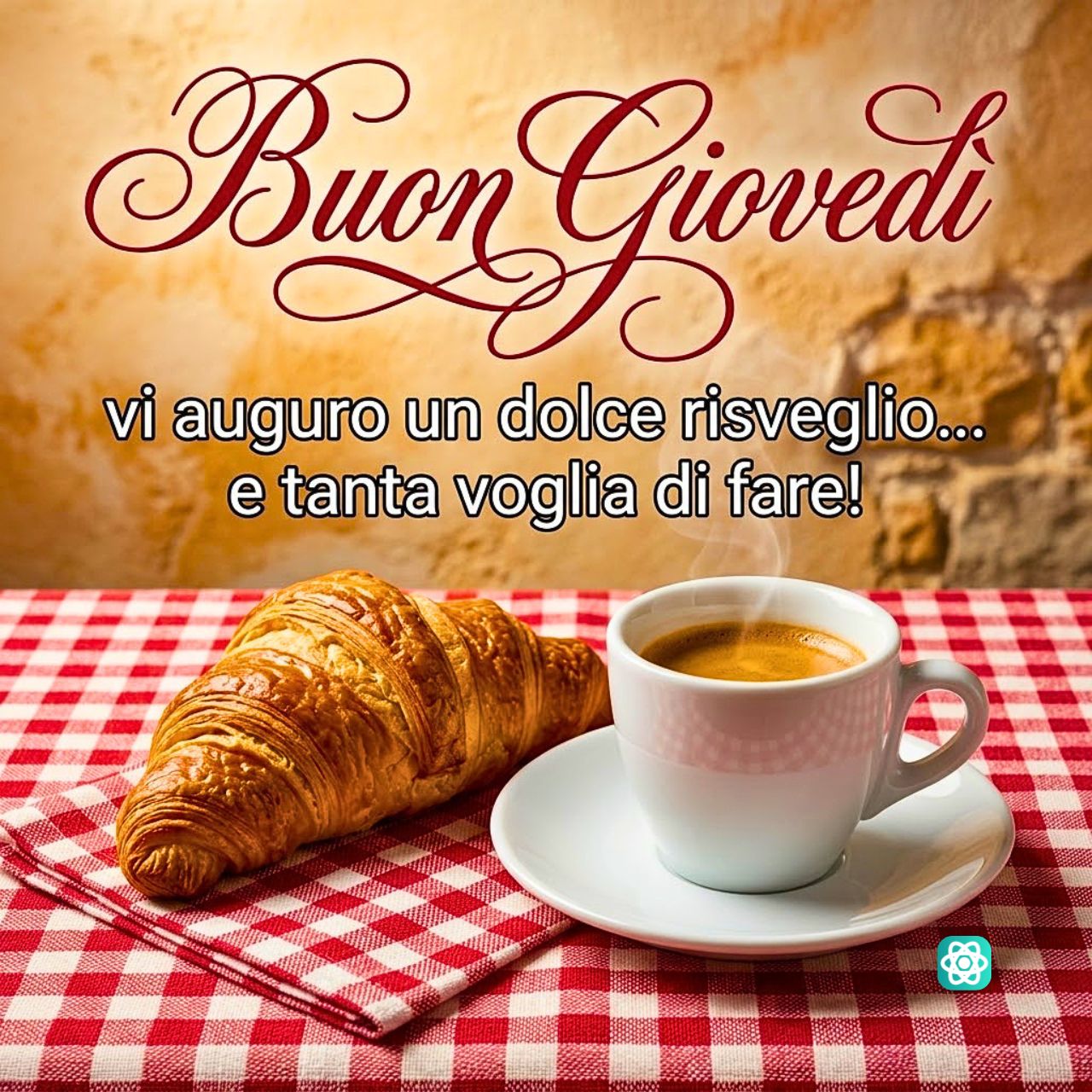 Buon Giovedì Il Dolce Risveglio Perfetto con Caffè e Cornetto