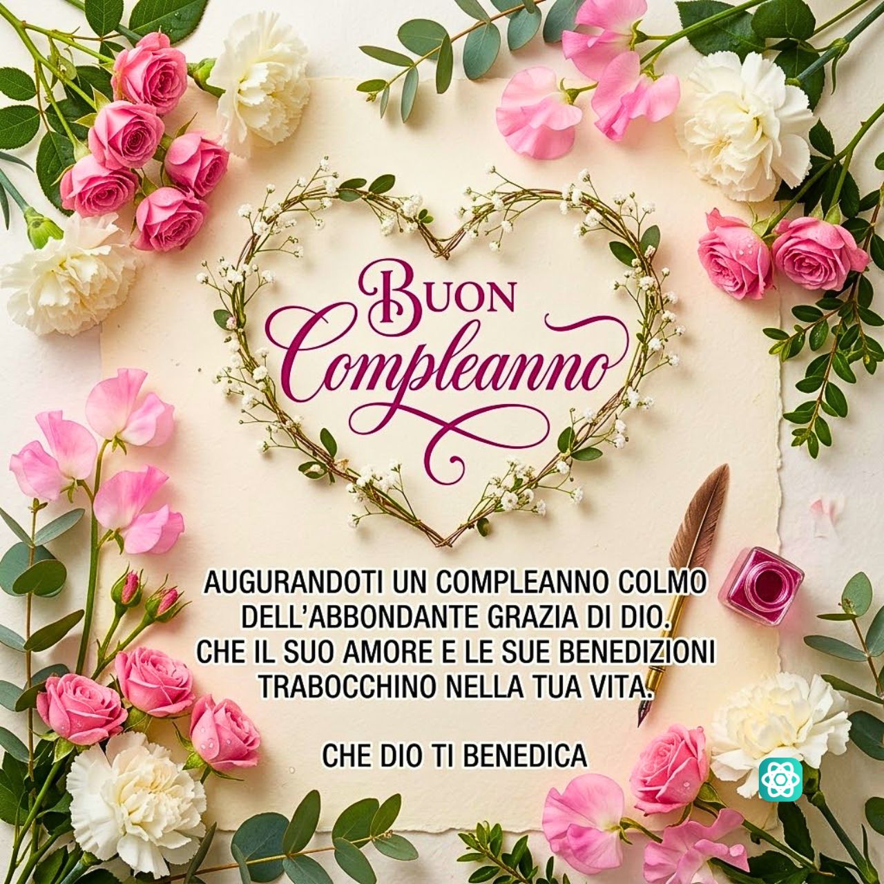 Bellissima Immagine di Buon Compleanno con Benedizione Divina